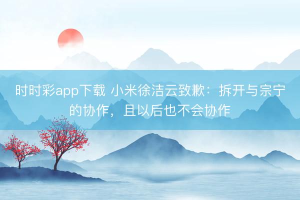 时时彩app下载 小米徐洁云致歉：拆开与宗宁的协作，且以后也不会协作