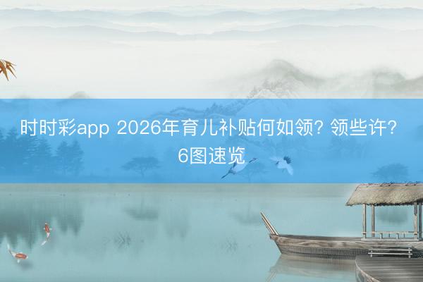 时时彩app 2026年育儿补贴何如领? 领些许? 6图速览