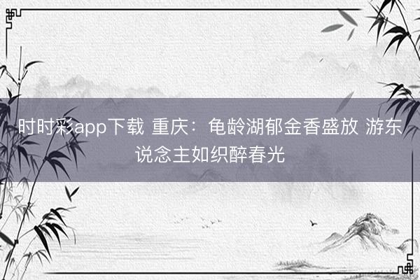 时时彩app下载 重庆：龟龄湖郁金香盛放 游东说念主如织醉春光
